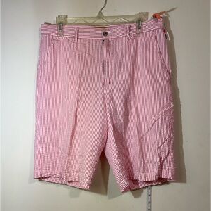 Duck‎ Head Shorts Men's Classic seersucker pink/white striped size 34 cotton